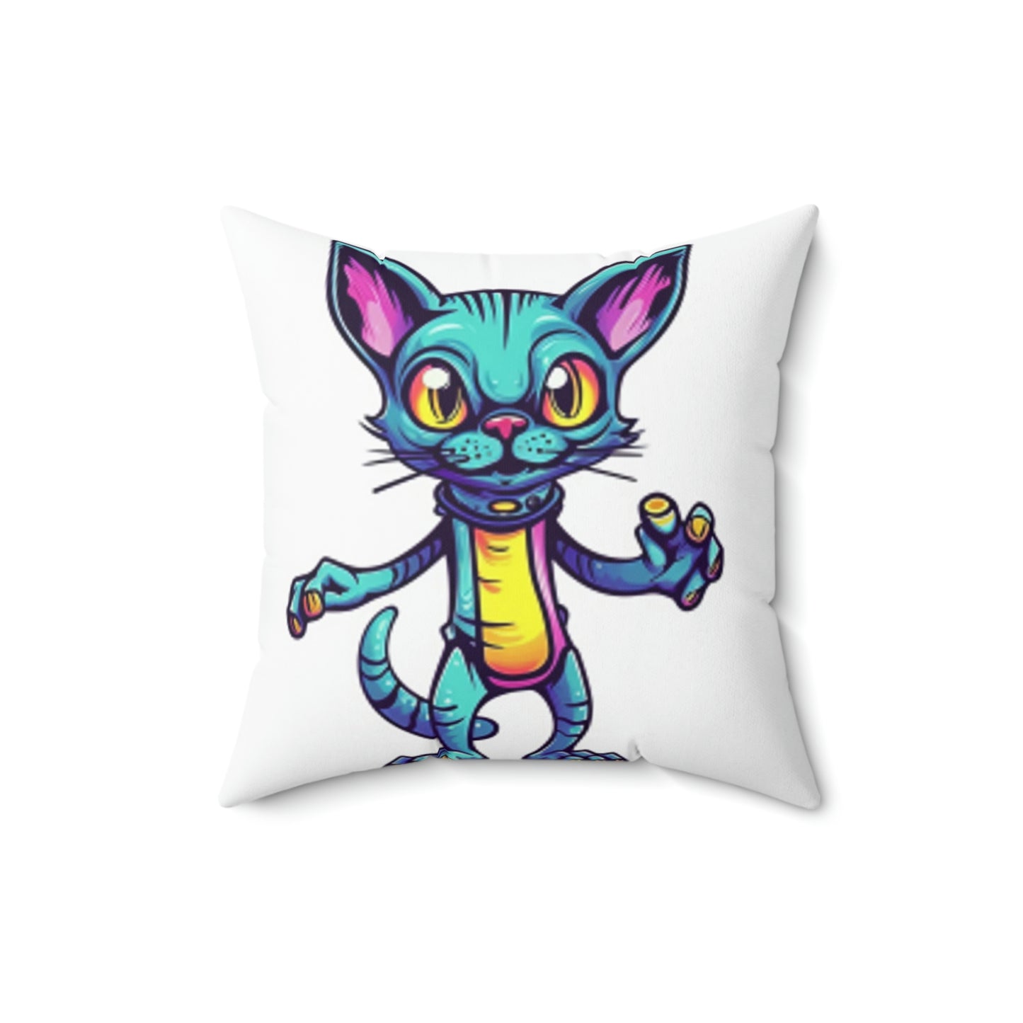 Cat Alien Creature Animal Spun Polyester Square Pillow