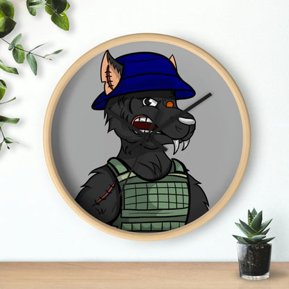 Army Wolf Wall clock