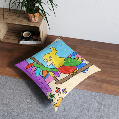 Animal Lover Parrot Perfect Gift for Parrot Owners Tufted Floor Pillow, Square