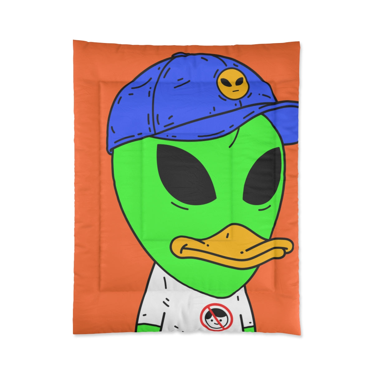 Anti Human Duck Visitor Green Alien Bed Comforter