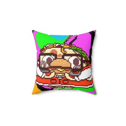 Burger Cooked Hungry Taco Spun Polyester Square Pillow