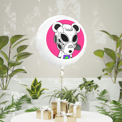 Armored White Mouse Ears Future Alien Cyborg Machine Visitor Mylar Helium Balloon