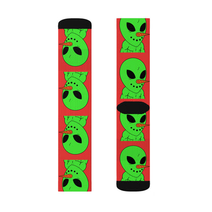 Alien Veggie Visi Vegetable Visitor Sublimation Socks