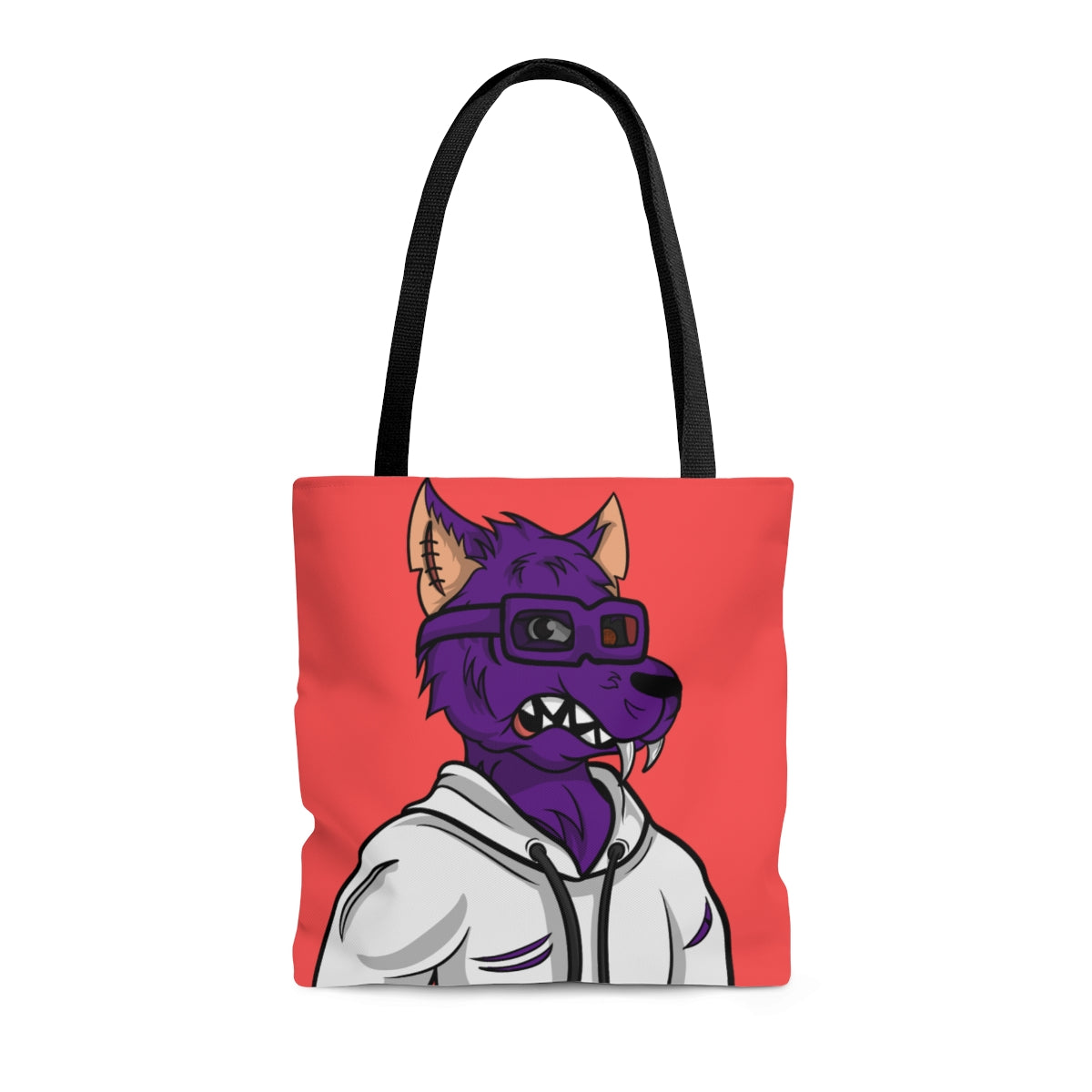 Wolf Cyborg Werewolf Classy Purple Fur White Hoodie Sweatshirt AOP Tote Bag