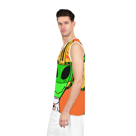 Alien Green Sporty Basketball Jersey (AOP)