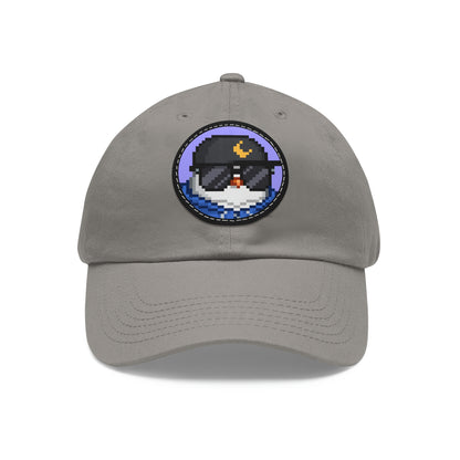 Owl Bird Moon Night Hawk Dad Hat with Leather Patch (Round)