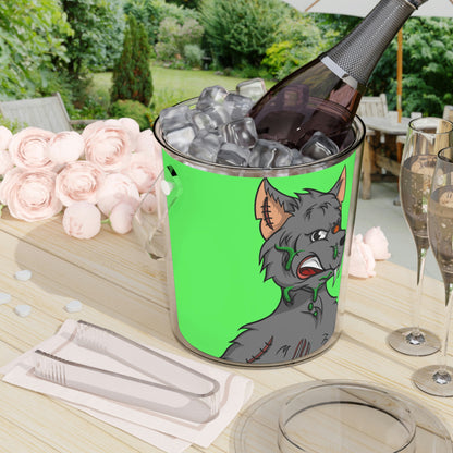 Wolf Grey Cyborg Animal Werewolve Ice Bucket with Tongs