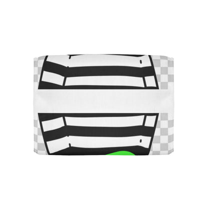 Green Alien Sharp Teeth Mouth Striped Black White Shirt Visitor Polyester Lunch Bag