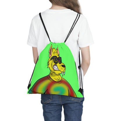 Wolve Cyborg Tie Dye Wolf Shirt Yellow Fur Cool Sun Glasses Outdoor Drawstring Bag