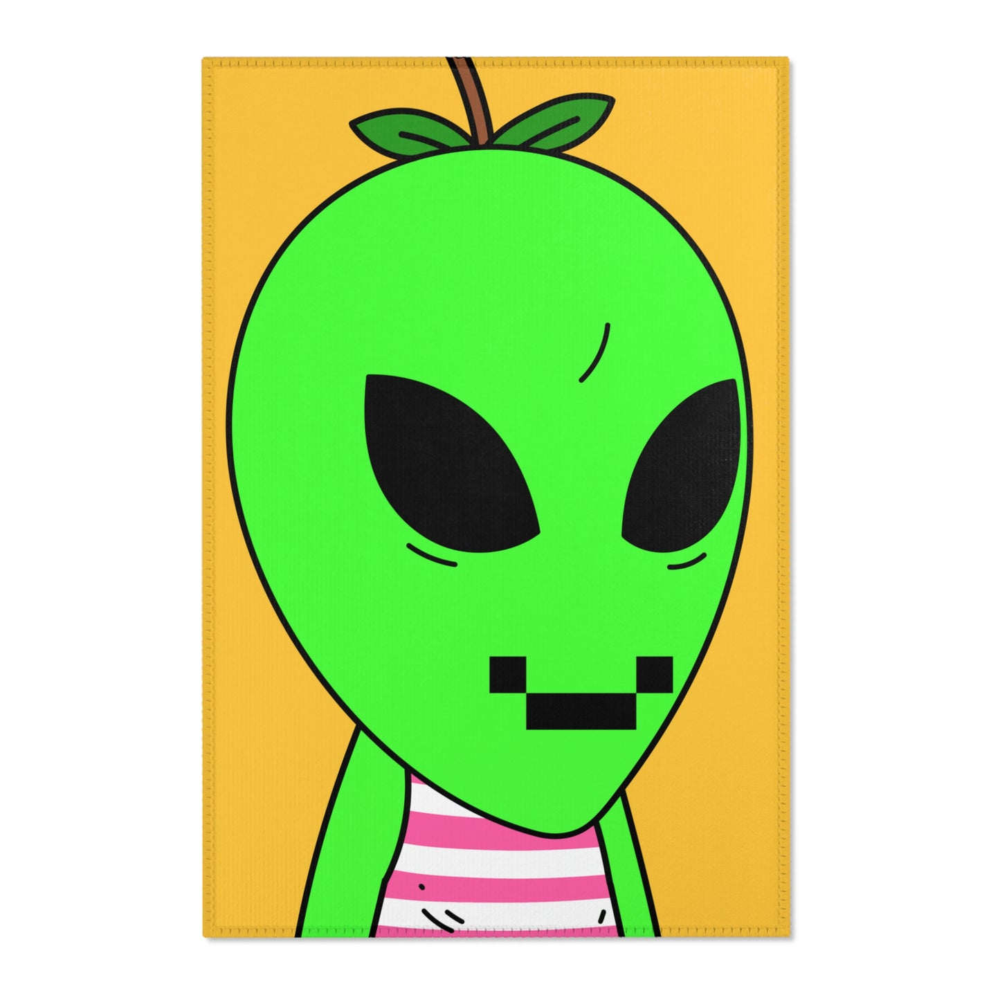 Green Apple Head Visitor Alien Area Rugs - Visitor751