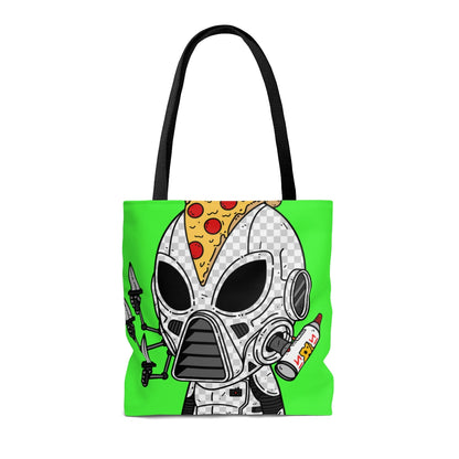 Knive Peppe Pizza Viz Wiz Armored White Future Alien Cyborg Machine Visitor AOP Tote Bag