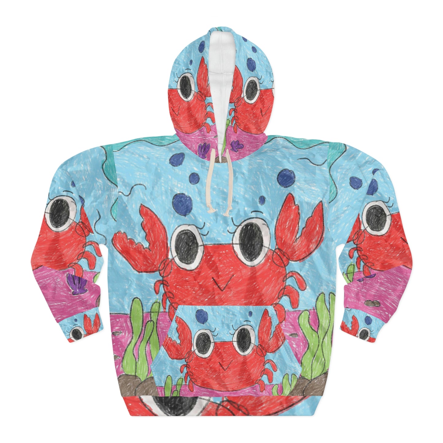 Lobster Crab Graphic Sea Lovers AOP Unisex Pullover Hoodie