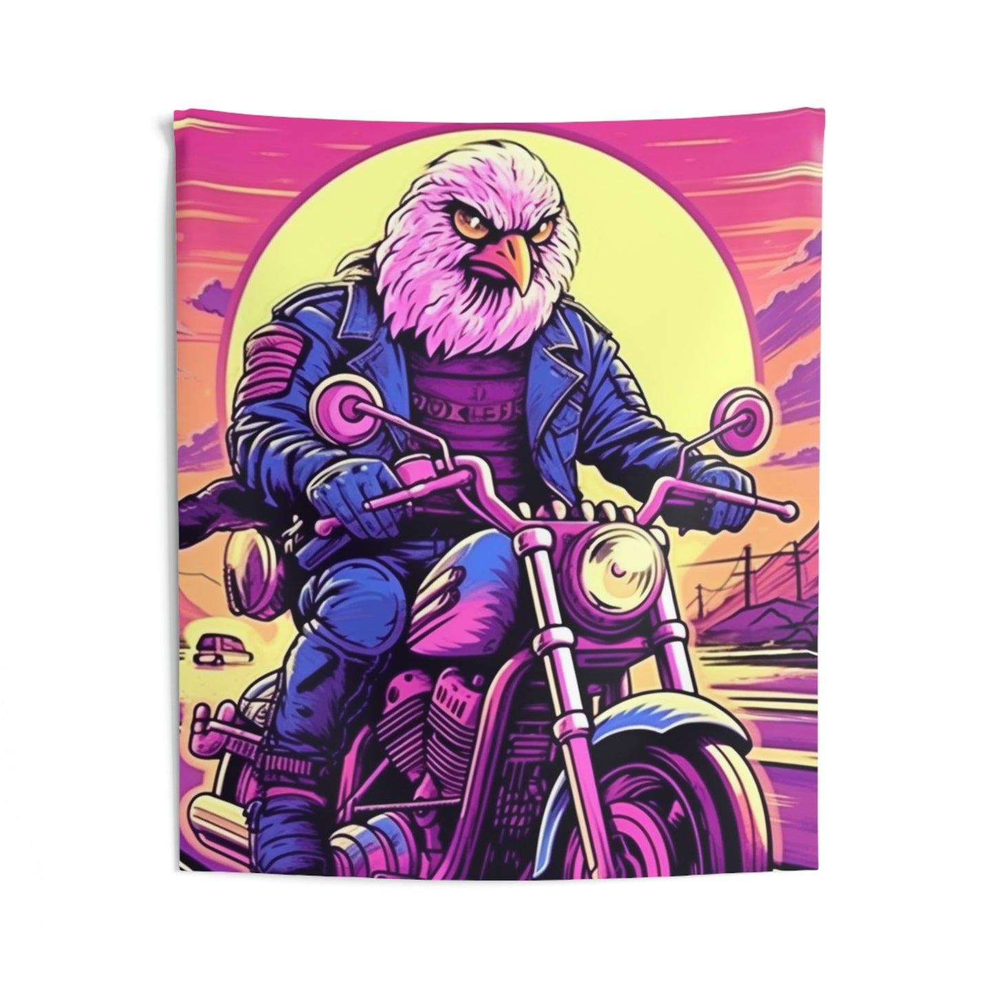 American Bald Eagle Motorcycle Ride USA Style Indoor Wall Tapestries