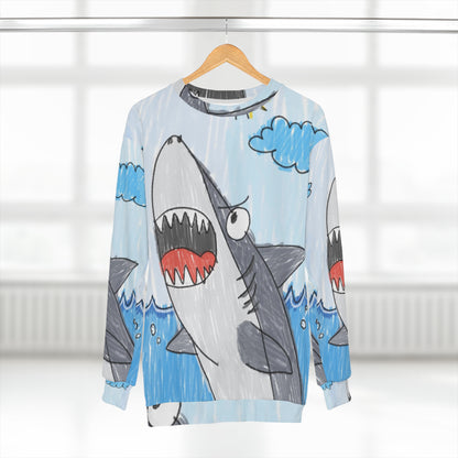 Shark Jaw Teeth Attack Large Ocean Sea Creature AOP Unisex Sweatshirt