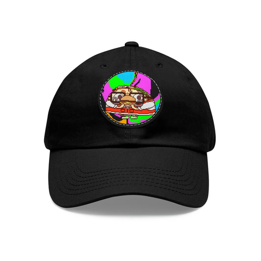 Burger Cooked Hungry Taco Dad Hat with Leather Patch (Round)