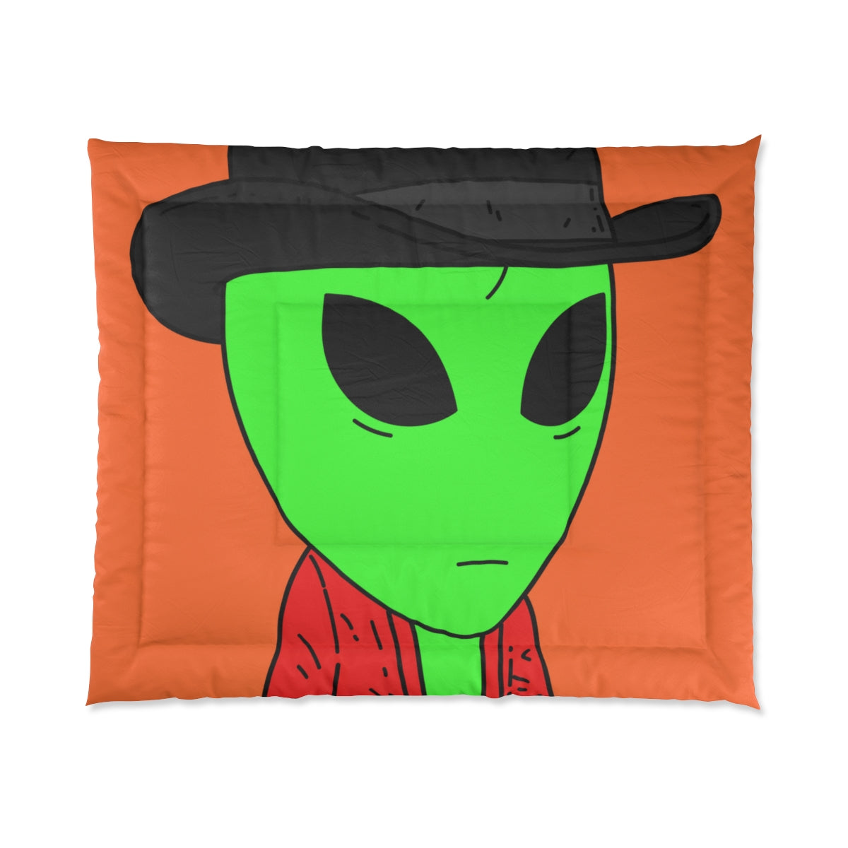 Red Robe Alien Black Top Hat Green Visitor Bed Comforter