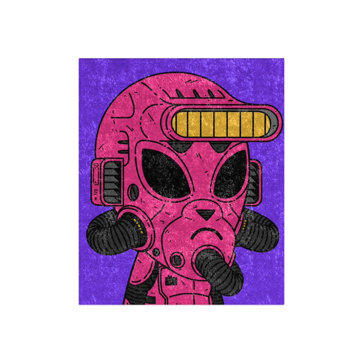 Armored Pink Future Alien Cyborg Machine Visitor Crushed Velvet Blanket - Visitor751