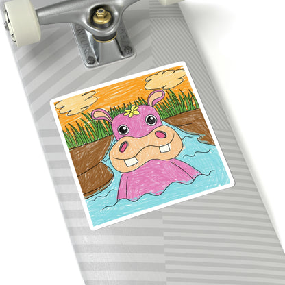 Hippo Hippopotamus Animal Creature Graphic Kiss-Cut Stickers