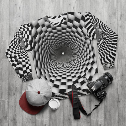 3D Optical Illusion Vortex Bottomless Hole design Unisex Sweatshirt (AOP)