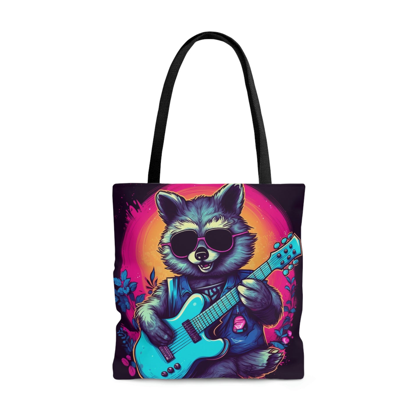 Raccoon Musician Art - Rock Star Guitarist Furry Animal Tote Bag (AOP)