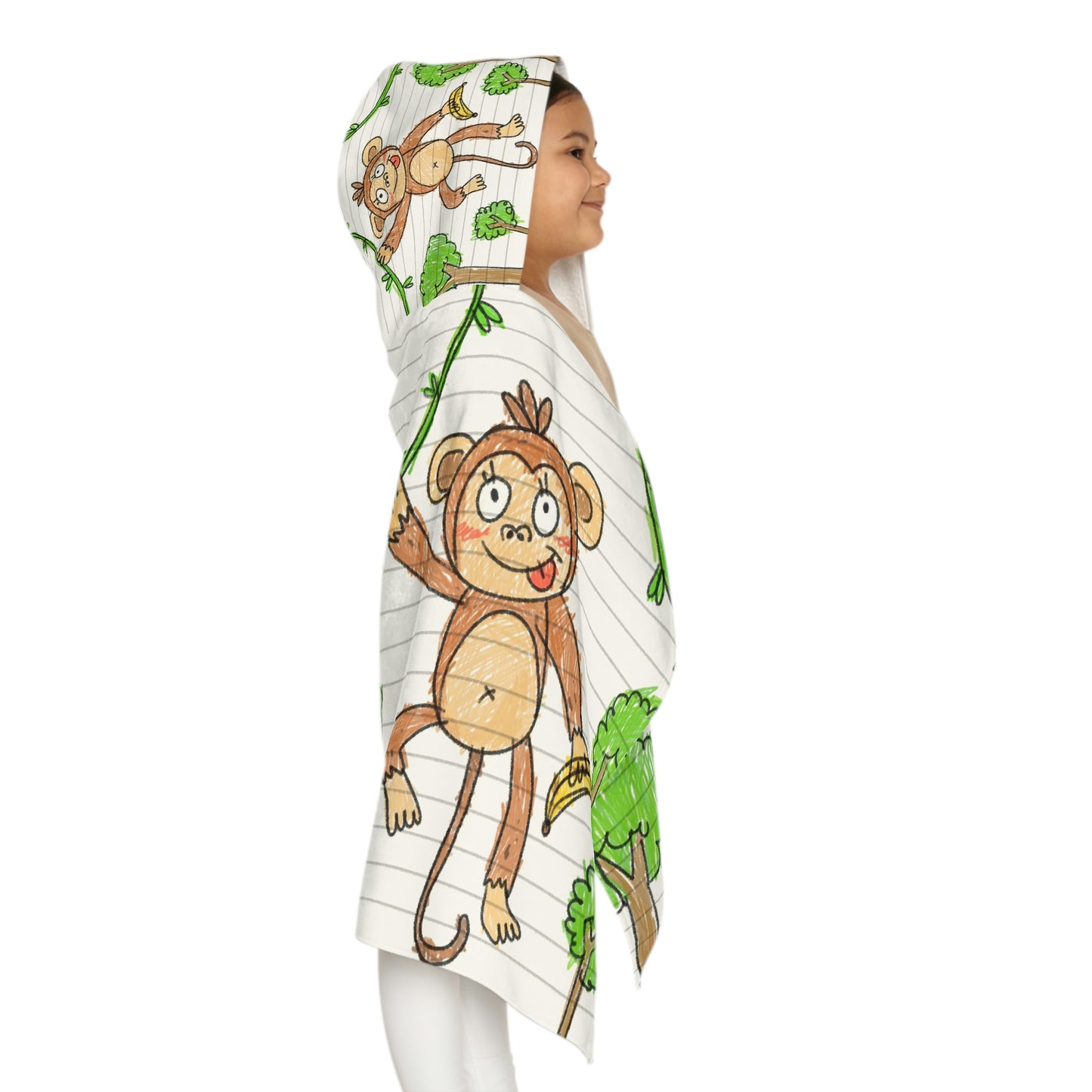 Graphic Monkey - Fun Zoo Clothing for Ape Lovers Youth Hooded Towel