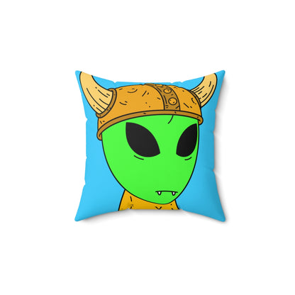 Viking Alien Visitor Sci fi Space Characer Cartoon Spun Polyester Square Pillow