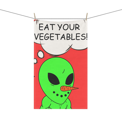 Veggie Visi The Vegetable Visitor Alien Eat Your Veg Kitchen Towel