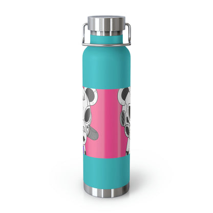 Armored White Mouse Ears Future Alien Cyborg Machine Visitor Copper Vacuum Insulated Bottle, 22oz