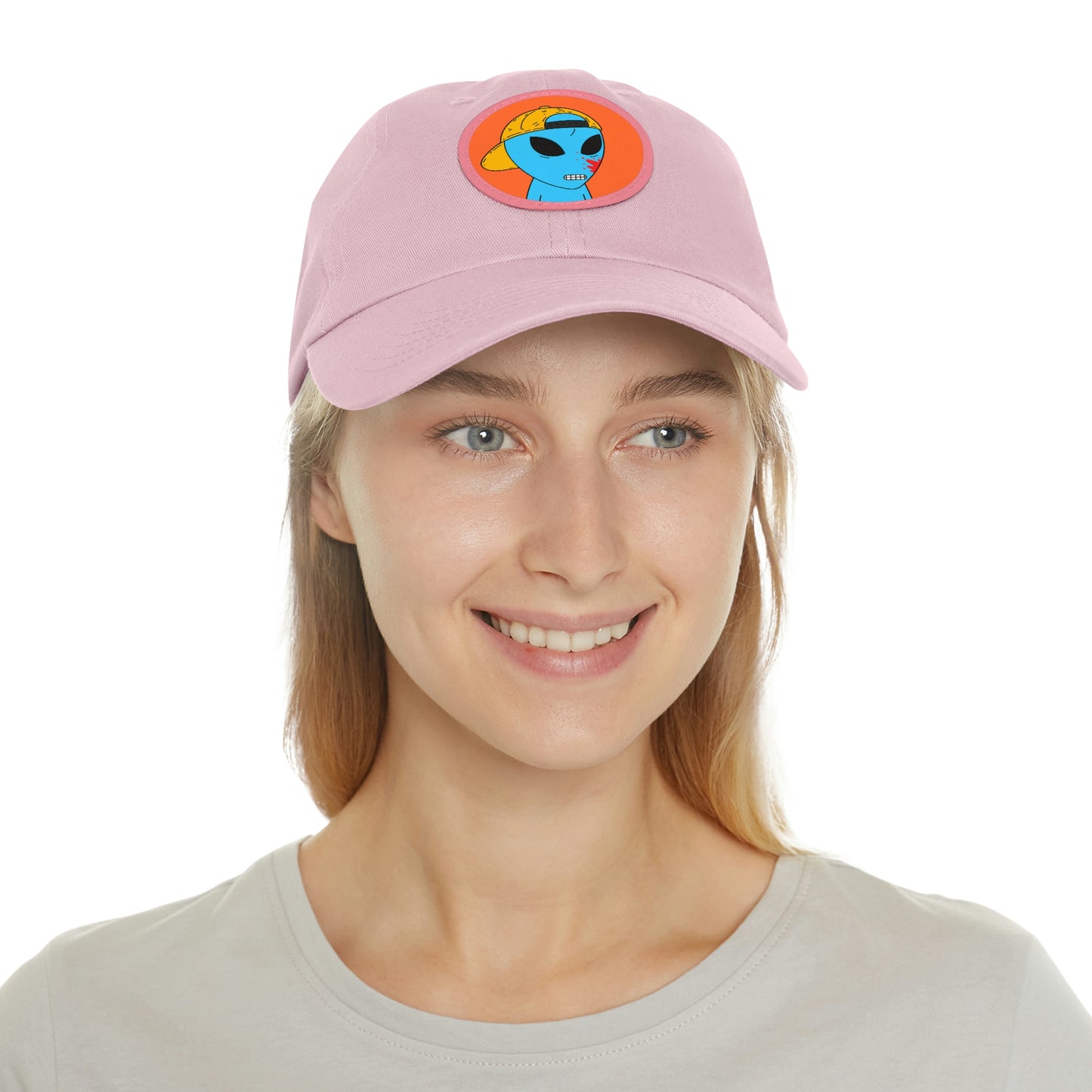 Blue Blood Alien Visitor Dad Hat with Leather Patch (Round)