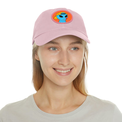 Blue Blood Alien Visitor Dad Hat with Leather Patch (Round)