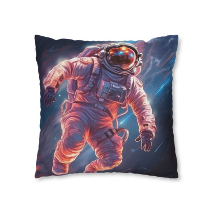 Astronaut Outer Space - Galaxy Starfield Art Spun Polyester Square Pillow Case