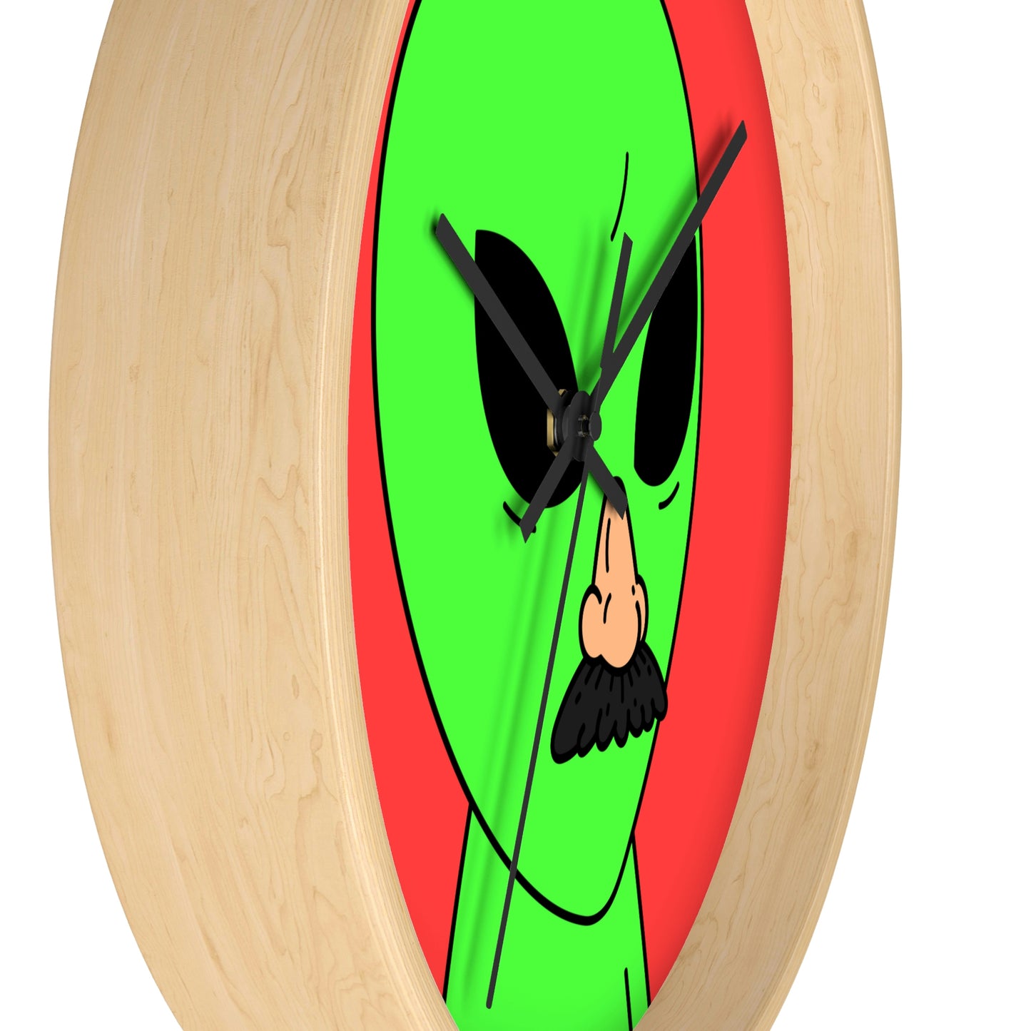 Green Visitor Alien Disguised Fake Nose Wall clock