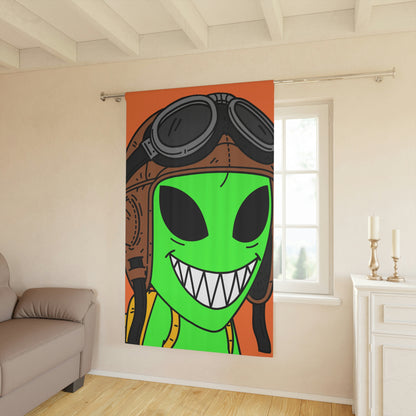 Space Force Aviator Alien Visitor Window Curtains (1 Piece)