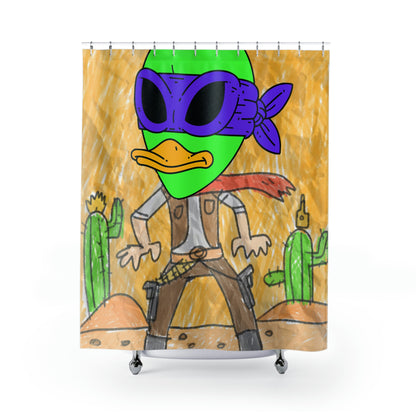 Cowboy Wild West Alien Visitor 751 Shower Curtains