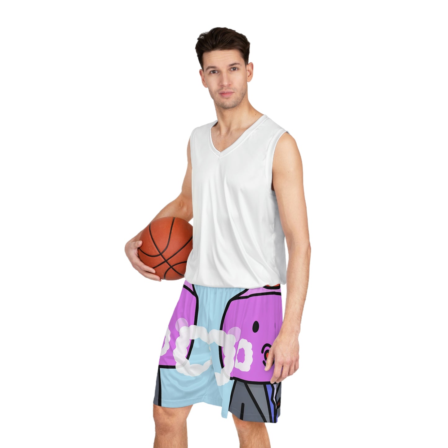 Strawberry Fruit Head Block Basketball Shorts