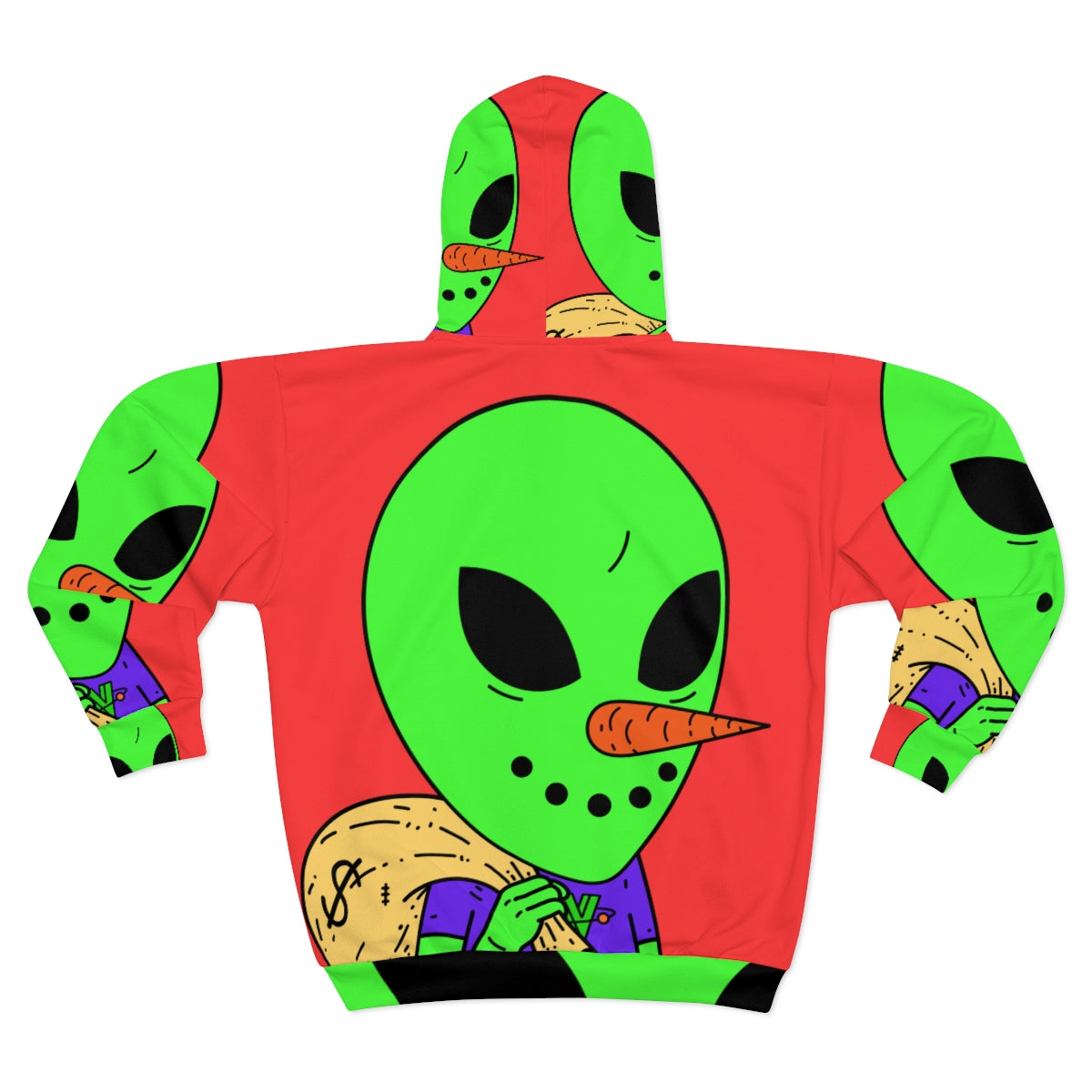 Money Rich Visitor Alien AOP Unisex Zip Hoodie