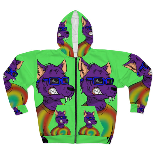 Tiedye Specticle Wolf AOP Unisex Zip Hoodie