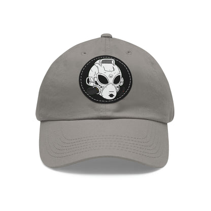 Alien Head LOL Visitor Dad Hat with Leather Patch (Round)