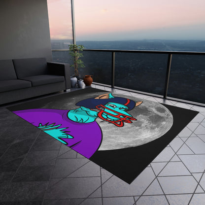 Foot Ball Full Moon American Werewolve Wolf Cyborg Outdoor Rug