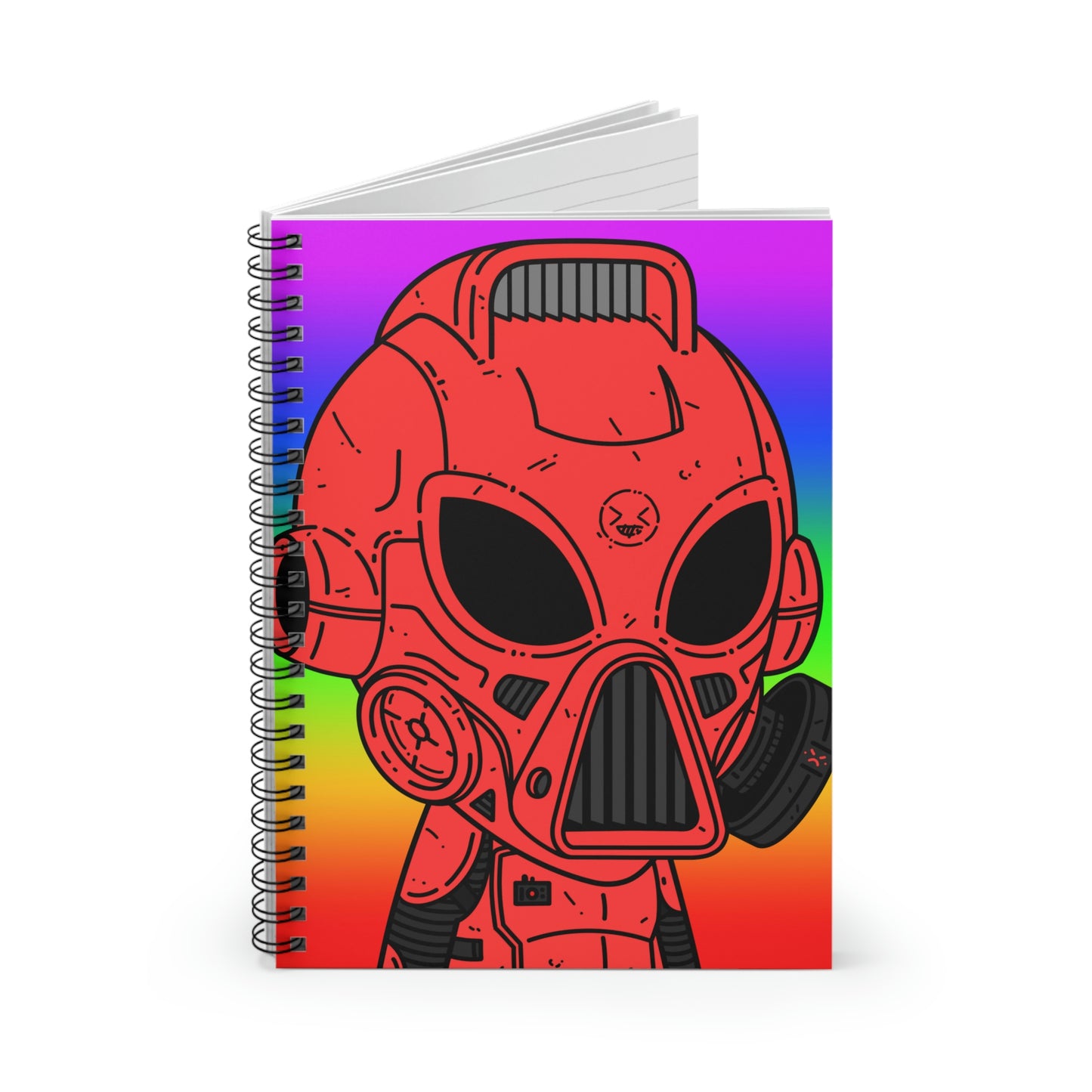 Pride Rainbow Robot Cyborg Alien Spiral Notebook - Ruled Line