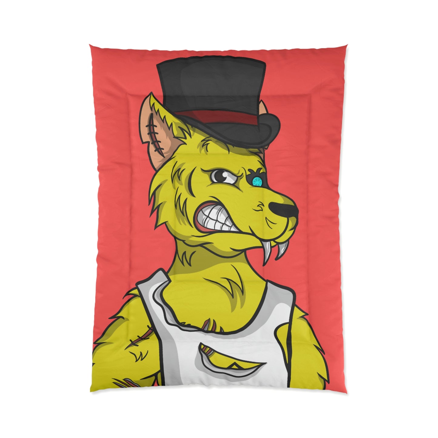 Top Hat Werewolve Cyborg Wolf Graphic Comforter