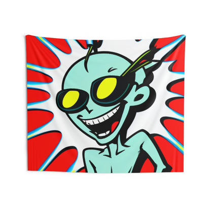 Alien Cartoon Happy Style Pop Culture Indoor Wall Tapestries