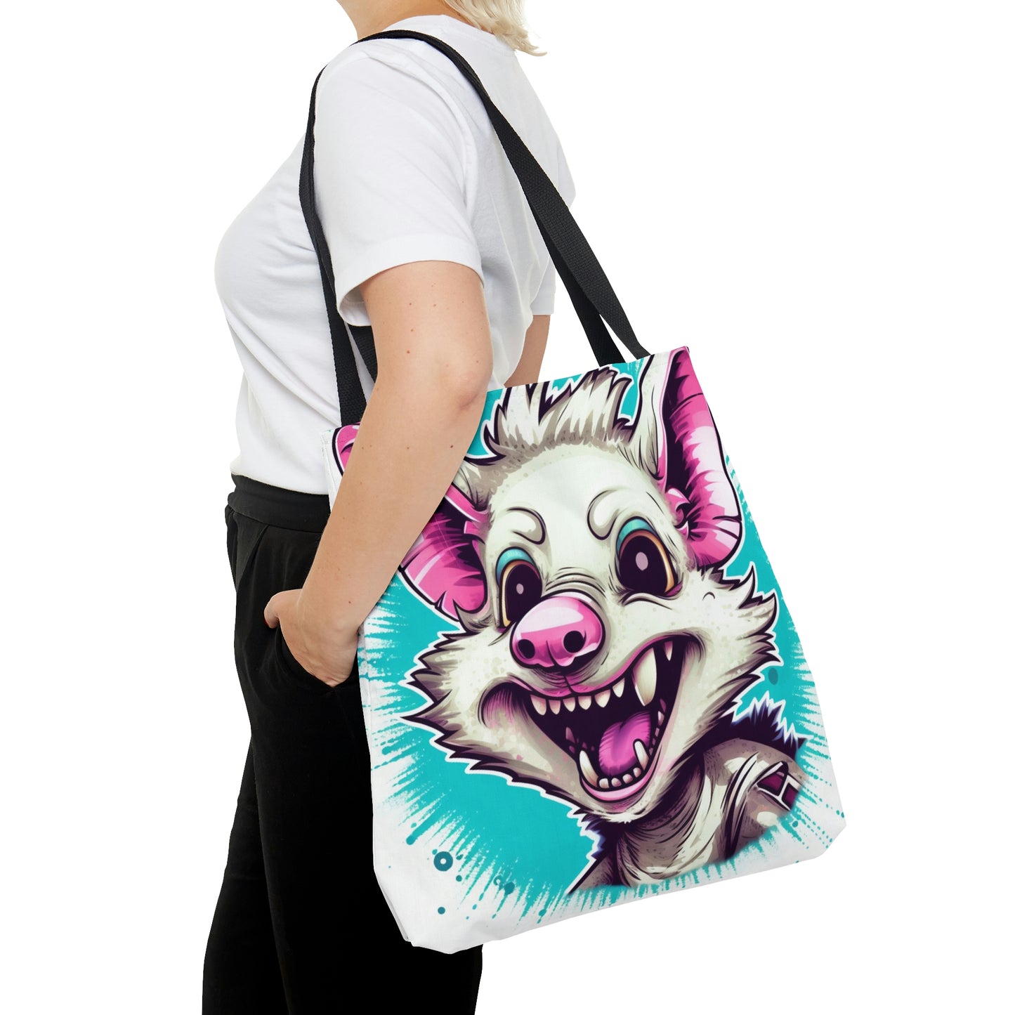 Animated Opossum Retro Anime Fun Graphic Tote Bag (AOP)