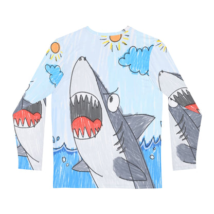 Shark Jaw Teeth Attack Ocean Sea Creature Men's Long Sleeve AOP Shirt