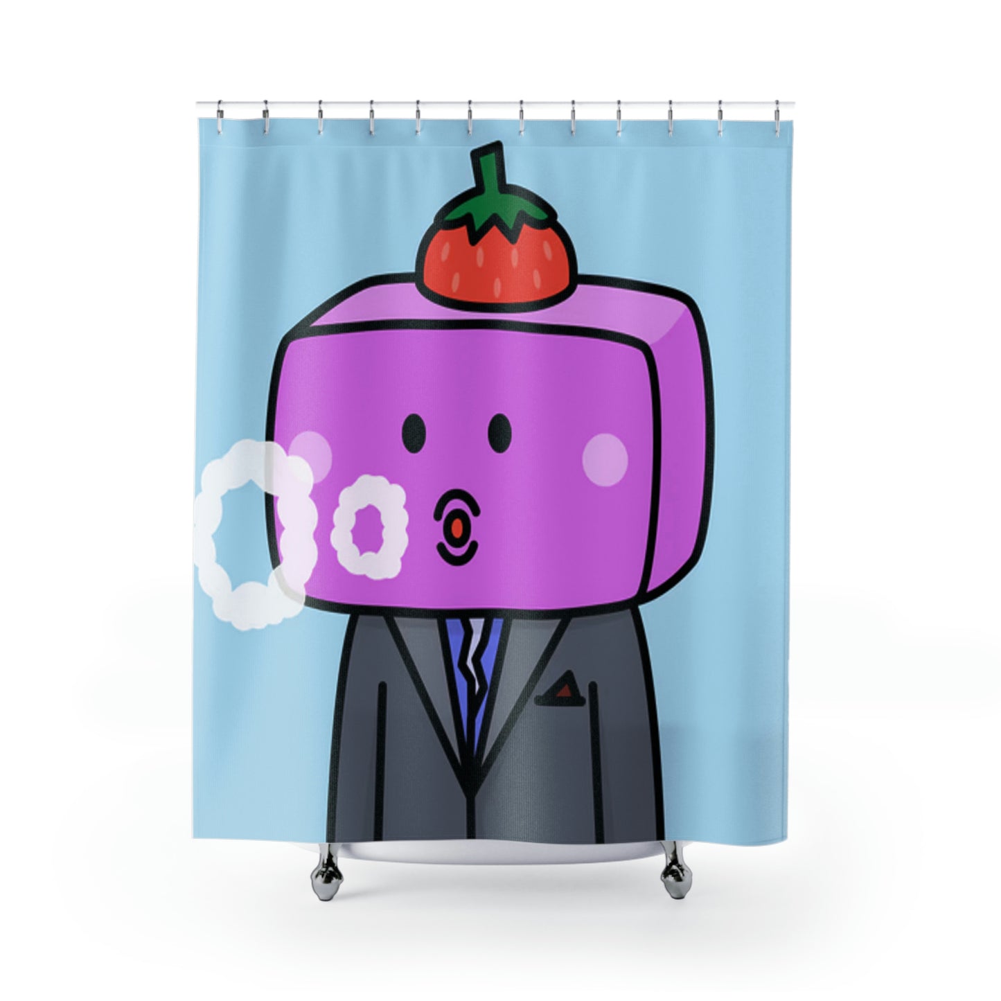 Strawberry Fruit Head Block Shower Curtains