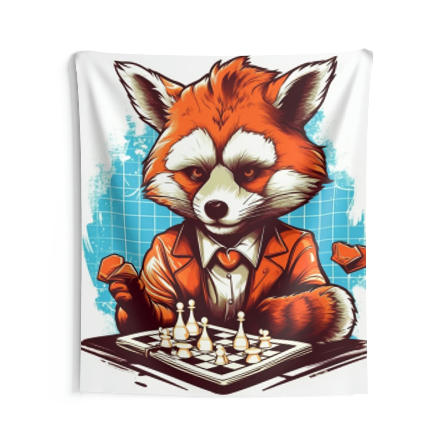 Red Panda Chess Player Strategy Game Graphic Indoor Wall Tapestries