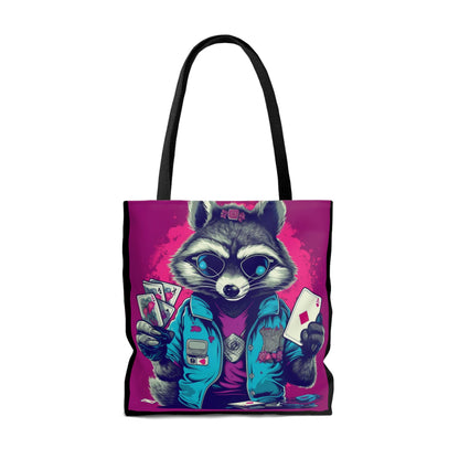 Raccoon Poker Card Player Furry Champion Tote Bag (AOP)