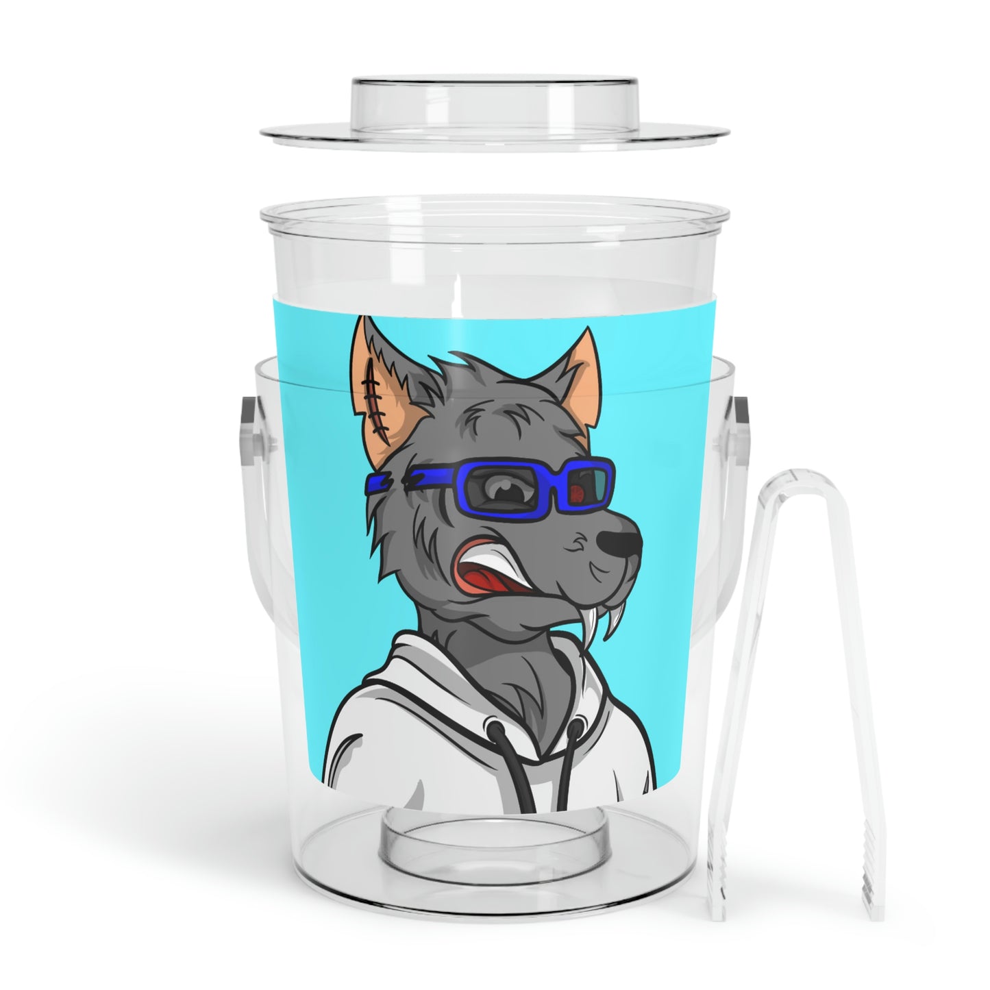 Wolf Fitness Cyborg Werewolve Ice Bucket with Tongs