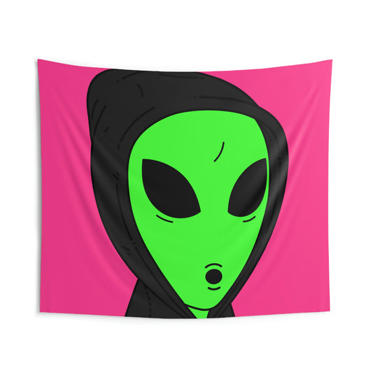 Anonymous Anon Alien Visitor Indoor Wall Tapestries