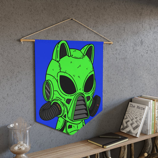 Armored Green Future Alien Cat Cyborg Machine Visitor Pennant